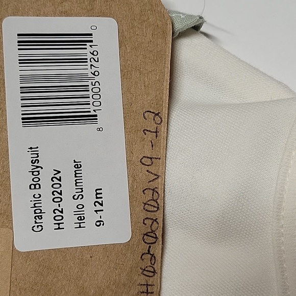 finn and emma 100% organically grown hello summer shoet sleeve bodysuit - Picture 5 of 9